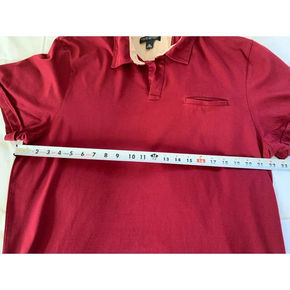 Banana Republic Mens Shirt Fitted Pima‎ Polo Mens XL Maroon/Red